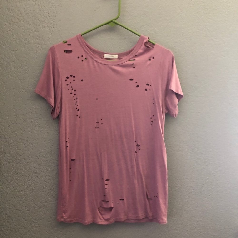 Ripped mauve/pink shirt